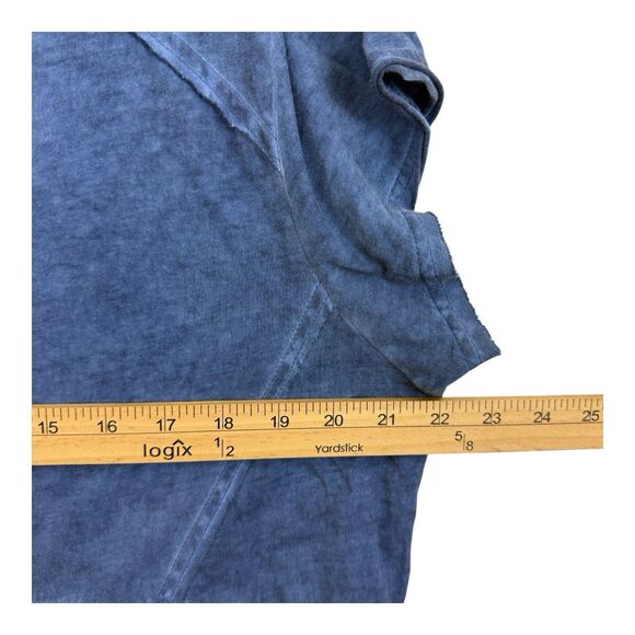 Reba Shift Dress Size Extra Large Blue Cotton Cap Short Sleeves Scoop Neck - Picture 6 of 8